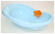 Детская ванна Буль-Буль с ковшом и сливом Голубой Оранжевый
