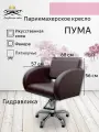 Парикмахерское кресло Пума, коричневый цвет, основание - пятилучье