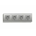 Розетка электрическая 4 поста АC, зарядка 10W, стекло 299х86 мм, цвет серый