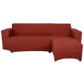 Чехол на диван угловой - оттоманка справа, цвет Терракот