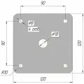 Закладная пластина металлическая с центральным отверстием, фланец квадратный 120х120 - 5 мм (база колонны, опора для стойки) 10 шт.