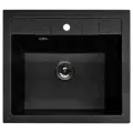 Мойка квадратная для кухни GRANFEST мрамор QUADRO GF-Q561 560*500 мм чёрная