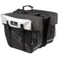 Сумка штаны на багажник велосипеда M-WAVE Amsterdam Double pannier bag 2в1. Объем 30л. Цвет: Черный-белый