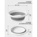 Таз складной «Флекс», 5,5 л, 32,5×33×4,5 см, цвет смоки