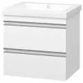 Тумба с раковиной Misty Ингрид 60 с 2 ящиками подвесная, белая