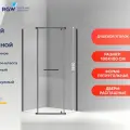 Душевой уголок RGW PA-83-B 1000x1000 (78088300-14) без поддона стекло прозрачное, профиль черный, универсальная