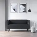 Диван прямой Монреаль 130 см, на кухню, в офис, экокожа черная