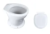 Унитаз Дачный, белый, с сиденьем, крепление пластик, Лобня