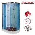 Душевая кабина Deto EM1512L (120x80x220) LED с гидромассажем, низкий поддон, стекло узорчатое, левая