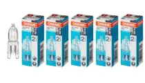 Лампочка галогенная G9 теплый белый OSRAM 66733 Halopin Pro 33W(40W) 240V 2700К 460Lm капсула (5 шт.)