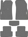 Автомобильные коврики EVA для Chevrolet Cruze I (2008-2016), с каучуковым подпятником и 2 эмблемами Chevrolet, серые с серым кантом, ячейка - ромб
