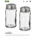 IKEA CITRONHAJ Шейкеры для соли и перца, 2шт. прозрачное стекло/нержавеющая сталь, 8 см