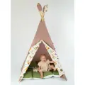 Вигвам детский с ковриком коричневый Лесные жители