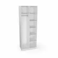 Шкаф для одежды распашной 90х55х240, Рейн, лдсп белый/ мдф белый soft touch матовый, 2х створчатый
