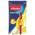 Перчатки Vileda универсальные Super Grip, 1 пара, размер L, цвет желтый