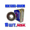 Комплект 10 шт. Подшипник 6303DDU (6303-2RS) NSK Япония, размер17x47x14