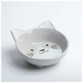 Миска керамическая Голова кота, 14 x 12,5 x 6,5 cм, серая