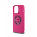 Lagerfeld для iPhone 15 Pro чехол Liquid silicone RSG Elongated logo Hard Fuchsia