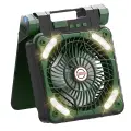 Портативный вентилятор с LED-подсветкой и солнечной батареей CLS-X99, зеленый