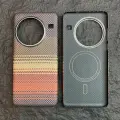 Карбоновый чехол Carbon Shield для OnePlus 13 Metal Frame с Magsafe Sunset Orange