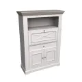 Комод Фламберже 3-х дверный с ящиком, белый/серый, массив сосны, глубина 42см, ширина 109см