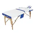Массажный складной стол Med-Mos JF-AY01 двухсекционный, белый/синий