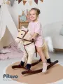 Игрушка для детей Pituso Лошадка, качалка-каталка, бежевая, с озвучкой, до 20кг