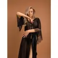Длинный пеньюар «Muse» с кружевной отделкой, XXL/XXXL