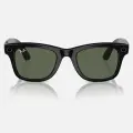 Умные очки Ray-Ban Wayfarer, оправа блестящий черный, линзы зеленые, размер M