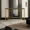 Консольный столик Akur Bangkok 1200 ( каркас золото, тонированное стекло) 1200х875х280мм