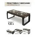 Подставка деревянная для мисок для собак регулируемой высоты