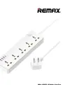 Сетевой фильтр / удлинитель Remax RP-U160, 5 универсальных розеток 2500W, 3USB + Type-C PD30W, кабель 1.5м, цвет Белый