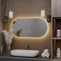 Зеркало в ванную с подсветкой настенное Alias Олимпия 65*130 с теплой LED-подсветкой, сенсорная кнопка