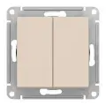Выключатель Schneider Electric AtlasDesign, 2-клавишный, бежевый, ATN000251, 5 шт.