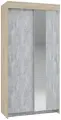 1 шт шкаф-купе Бассо 1,0м дуб крафт серый/бетонный камень + 1 шт Зеркало для ШК Бассо 1,0м (Интерьер-Центр)