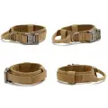 Ошейник для собак средних и крупных пород, с ручкой, усиленный, тактический. Хаки, размер L