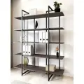 Дизайнерский Металлический Стеллаж ЛОФТ LIBRON 5 полок (175х134х34) Дуб Ниагара (ВЕНГЕ)