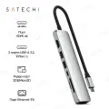 Адаптер Satechi, 7 в 1, серебристый, металлический, разъем USB C и 2 A, ST-P7SS