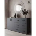 Комод HomeGrad Boston 1600 с ящиками, ЛДСП, современный стиль, графит