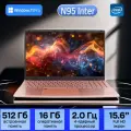 15.6 Ноутбук Intel N95, для работы и учебы, Notebook, RAM 16 ГБ, SSD 512ГБ, Windows 11 pro, Розовый, русская раскладка