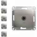Механизм телевизионной розетки Schneider Electric Glossa TV платина (комплект из 5 шт)