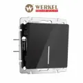 Выключатель одноклавишный с подсветкой Werkel W1110148 черный акрил IP20