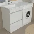 Тумба джерси 110 левая 2 ящика с умывальником Камила 1100 над стиральной машиной