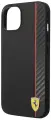 Ferrari для iPhone 14 Plus чехол PU Smooth/Carbon Vertical with metal logo Hard Black