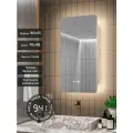 Зеркало-шкаф PRD 90*45 с тёплой LED-подсветкой, петли слева, с часами