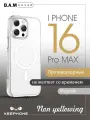 Чехол Keephone, для iPhone 16 Pro Max, поликарбонат, силикон, прозрачный, ударопрочный