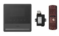 Комплект видеодомофона и вызывной панели COMMAX CDV-43Y (Черный) / AVC 305 (Медь) + Модуль XL Для цифрового подъездного домофона