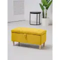 Пуф с коробом для хранения на ножках 110Lux Brendoss, пуфик с ящиком, банкетка, цвет желтый, износостойкий велюр