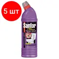 Комплект 5 шт, Чистящее средство 750 г, SANFOR Chlorum (Санфор Хлорный), мгновенное отбеливание, гель, 1880