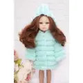 Одежда для кукол 32-35см Paola Reina, Vidal Rojas, Berjuan и др, Шубка для кукол, бирюзовый (полоска)